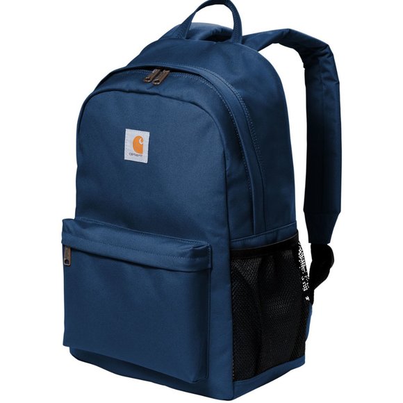 (NWT) Carhatt Canvas Backpack Work School Travel Heavyduty Bookbag Navy Blue - Picture 4 of 7